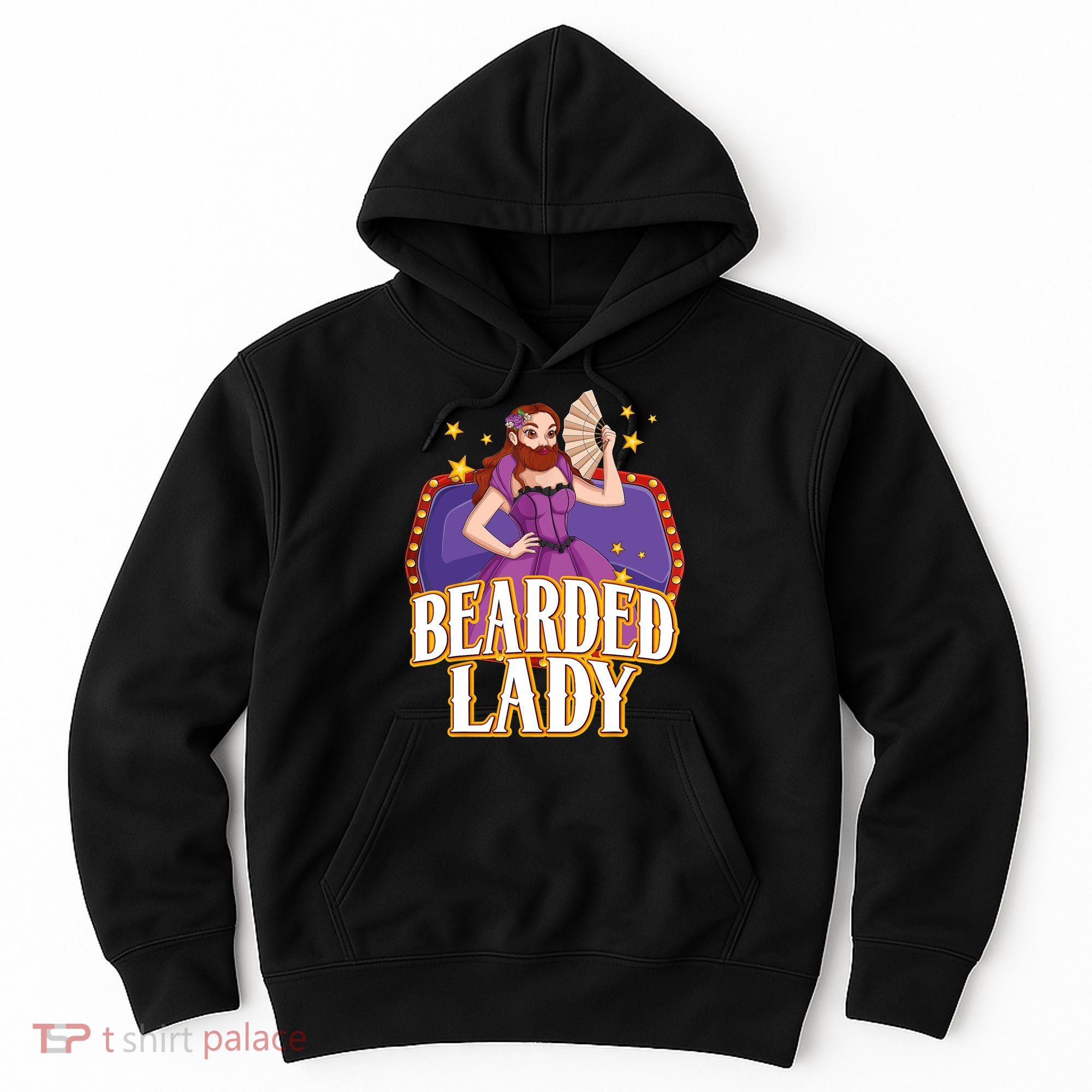 Bearded Lady Costume Circus Staff Carnival Lovers Hoodie