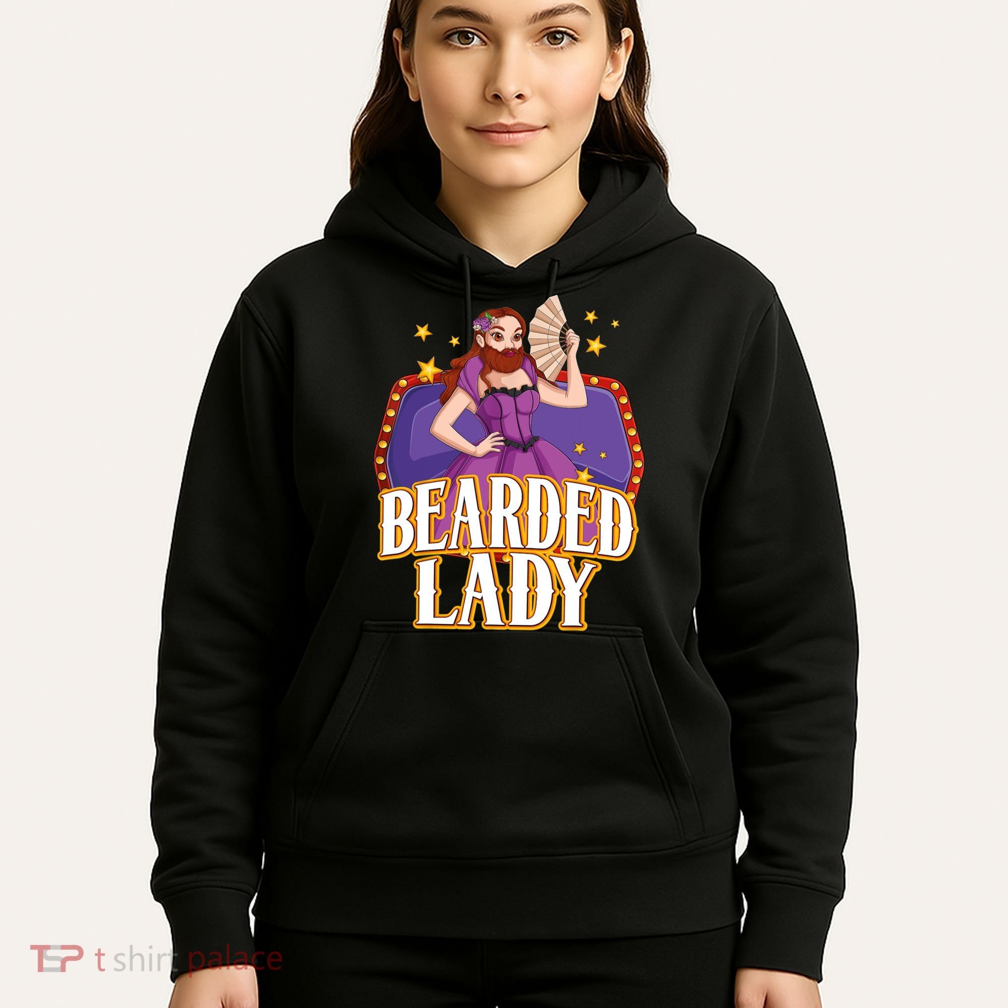 Bearded Lady Costume Circus Staff Carnival Lovers Hoodie