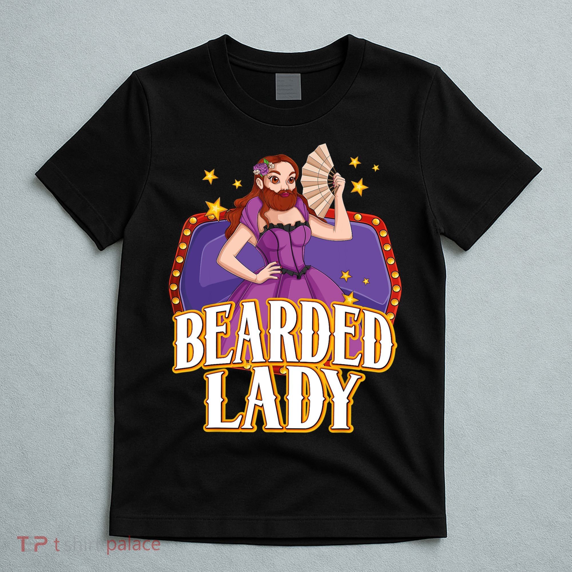 Bearded Lady Costume Circus Staff Carnival Lovers T-Shirt