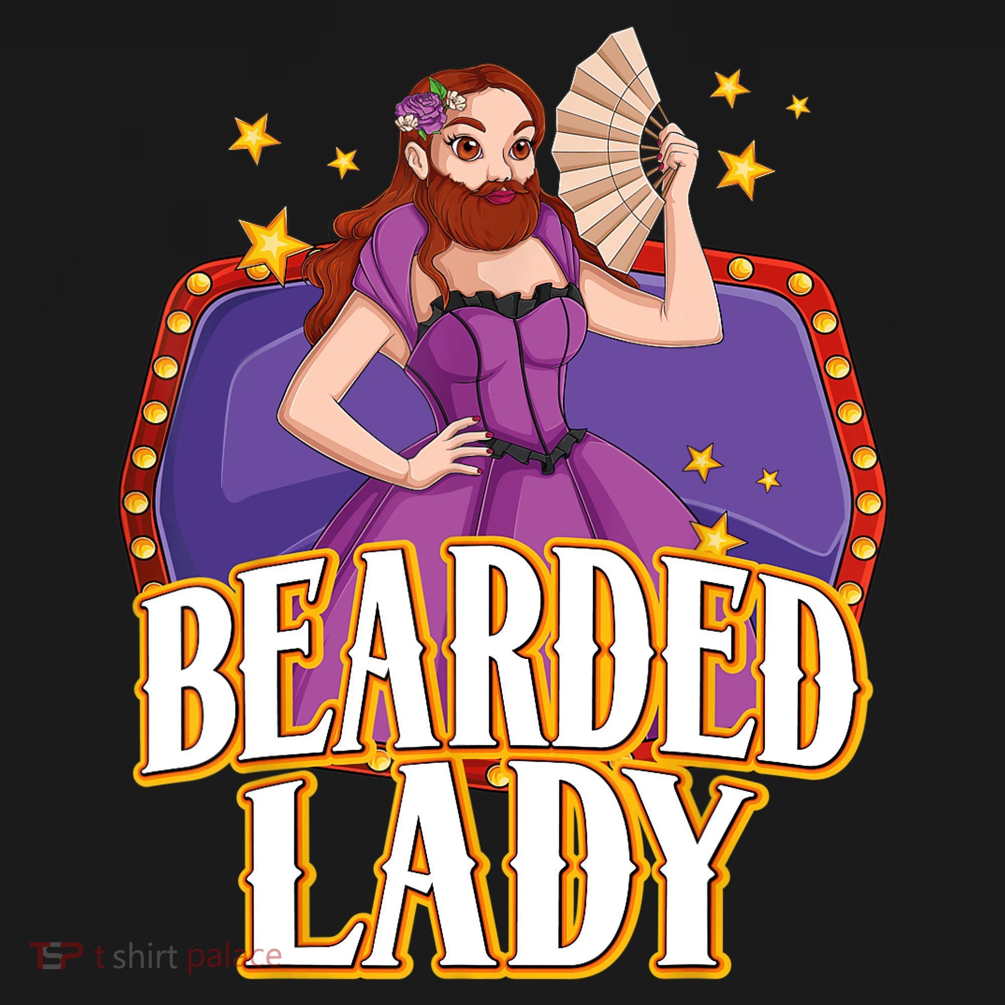 Bearded Lady Costume Circus Staff Carnival Lovers Polo