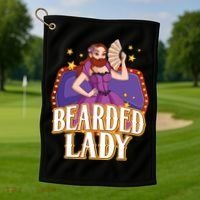 Bearded Lady Costume Circus Staff Carnival Lovers Golf Towel thumb 1