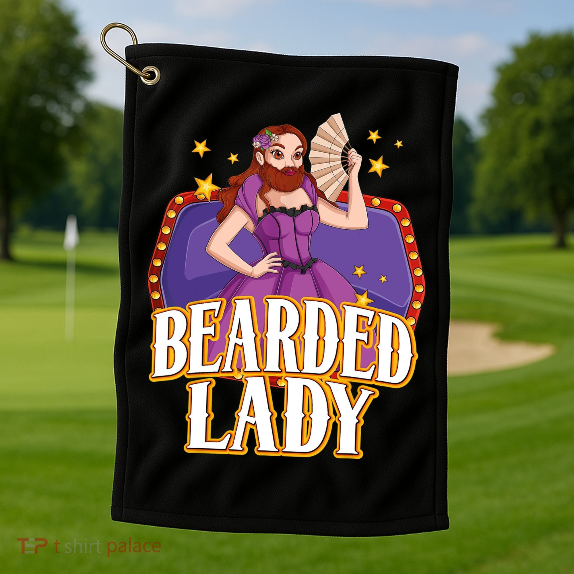 Bearded Lady Costume Circus Staff Carnival Lovers Golf Towel