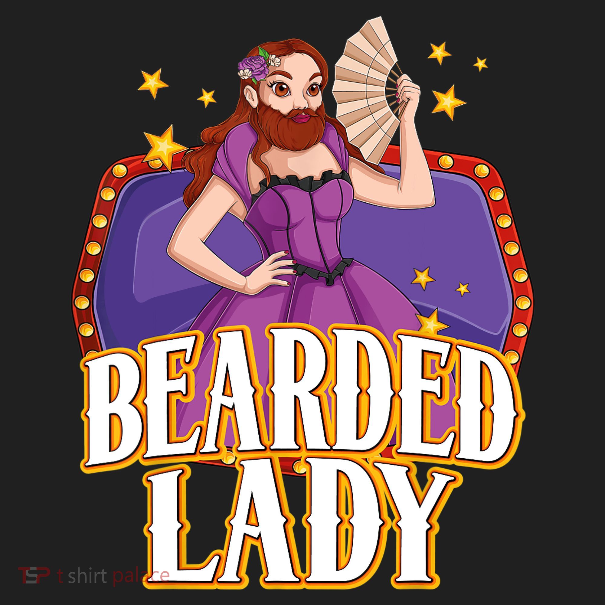 Bearded Lady Costume Circus Staff Carnival Lovers Golf Towel
