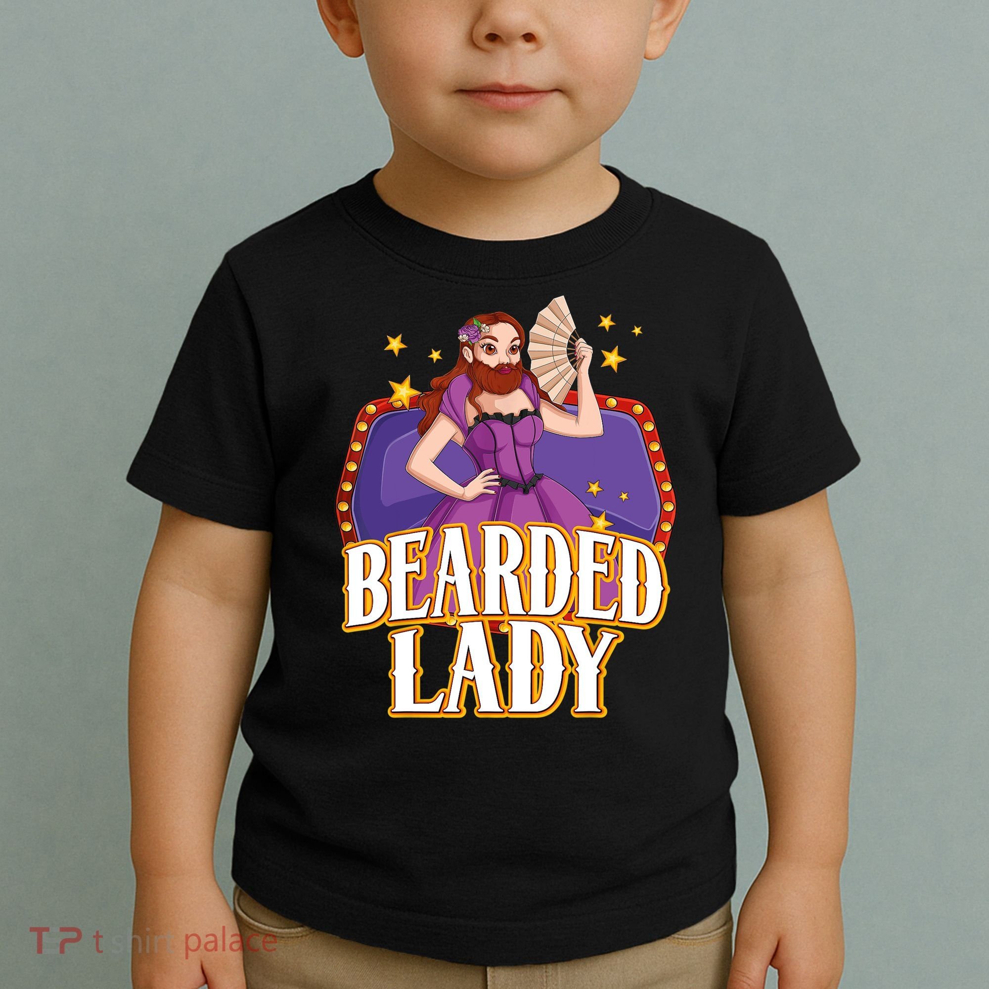 Bearded Lady Costume Circus Staff Carnival Lovers Toddler T-Shirt