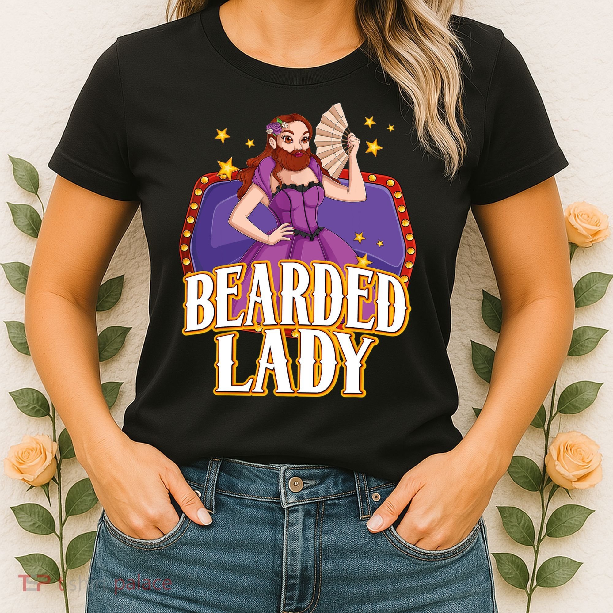 Bearded Lady Costume Circus Staff Carnival Lovers Women's T-Shirt