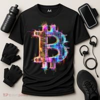 Bitcoin Logo Crypto Trader Investor Cryptocurrency BTC Cooling Performance Crew T-Shirt thumb 3