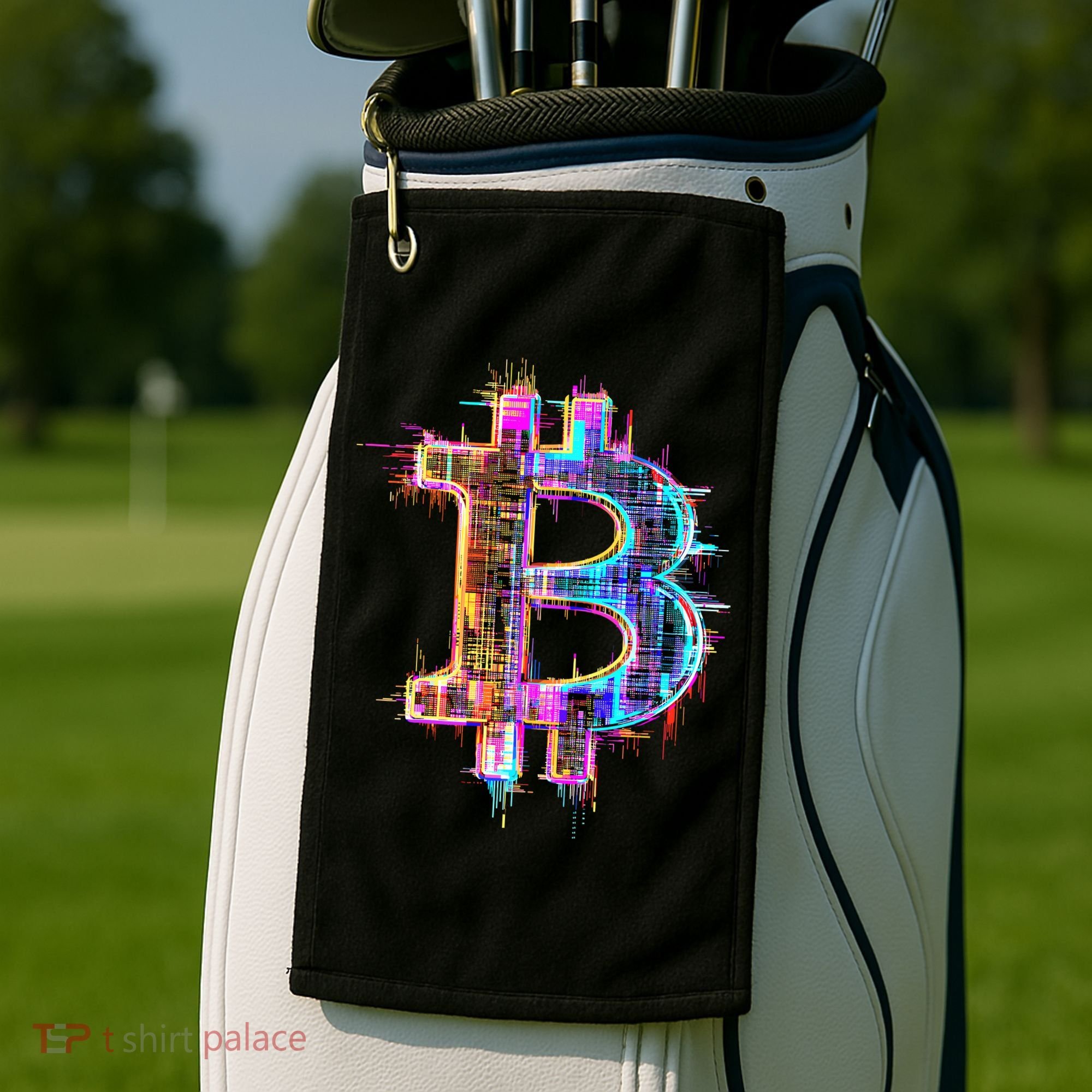 Bitcoin Logo Crypto Trader Investor Cryptocurrency BTC Golf Towel