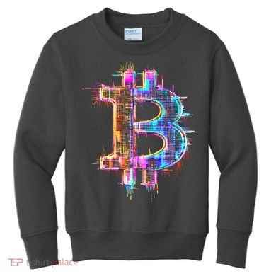 Bitcoin Logo Crypto Trader Investor Cryptocurrency BTC Kids Sweatshirt
