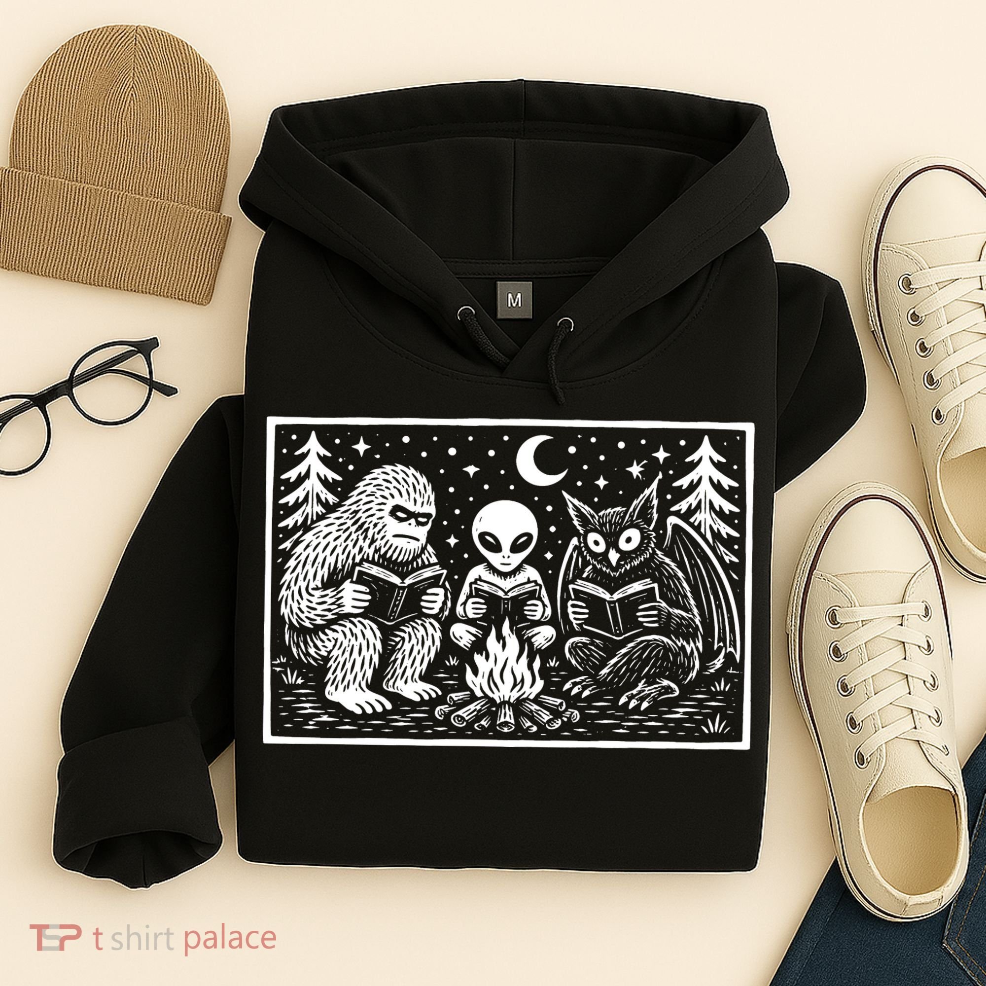 Book Lover Cryptid Club Reader Gift Hoodie