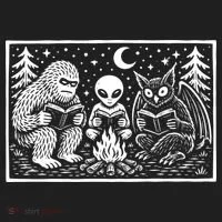 Book Lover Cryptid Club Reader Gift Golf Towel thumb 3