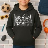 Book Lover Cryptid Club Reader Gift Kids Hoodie thumb 2