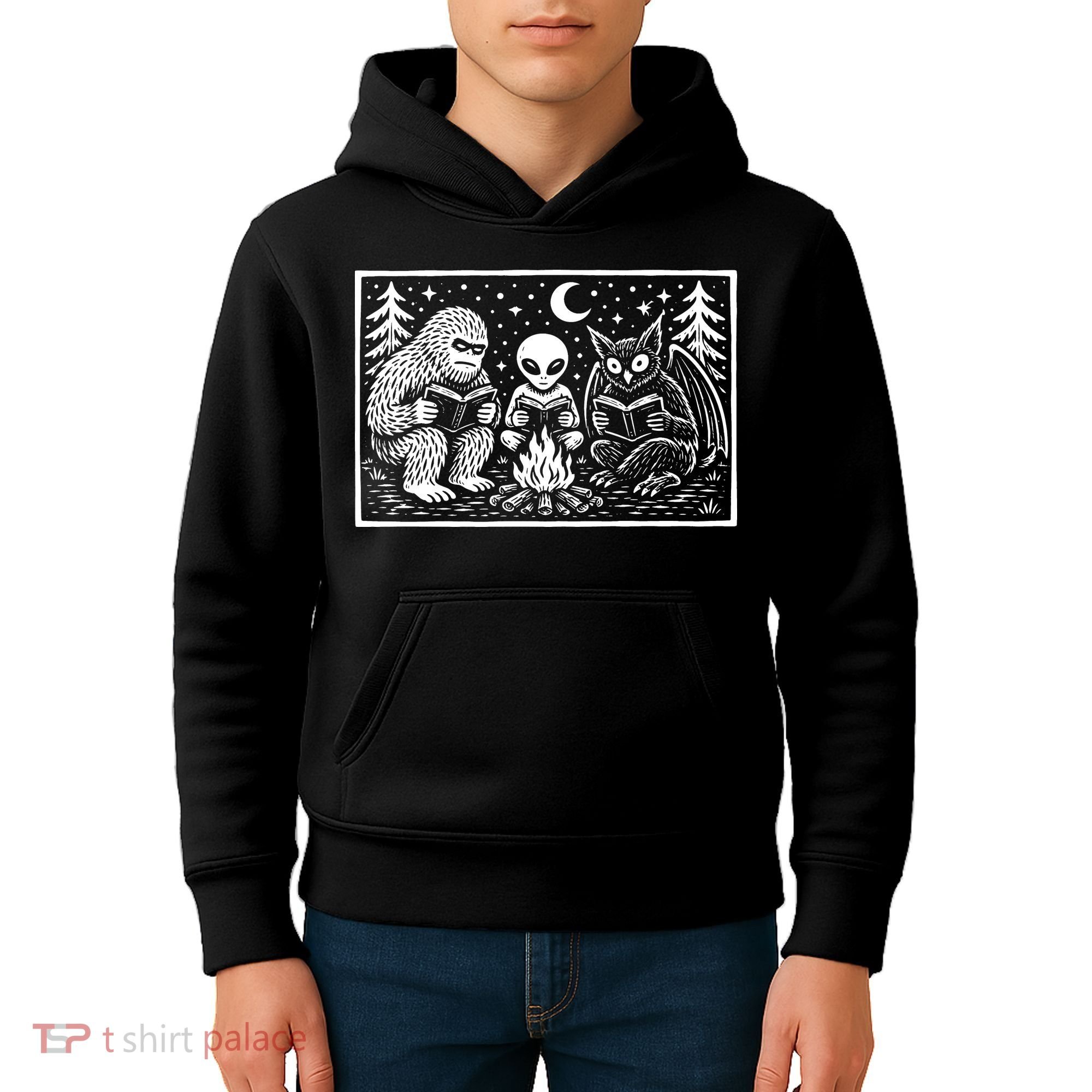 Book Lover Cryptid Club Reader Gift Kids Hoodie