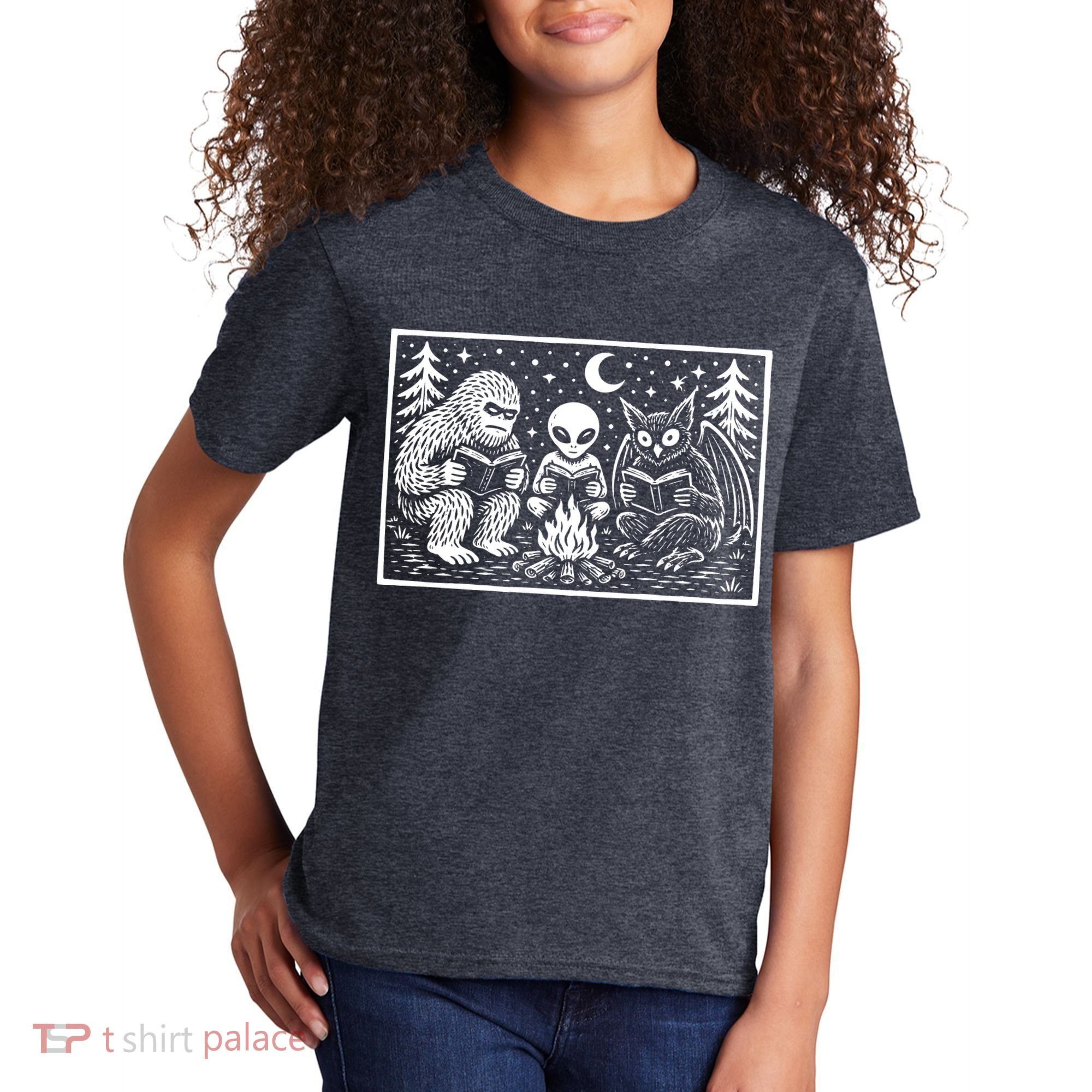 Book Lover Cryptid Club Reader Gift Kids T-Shirt