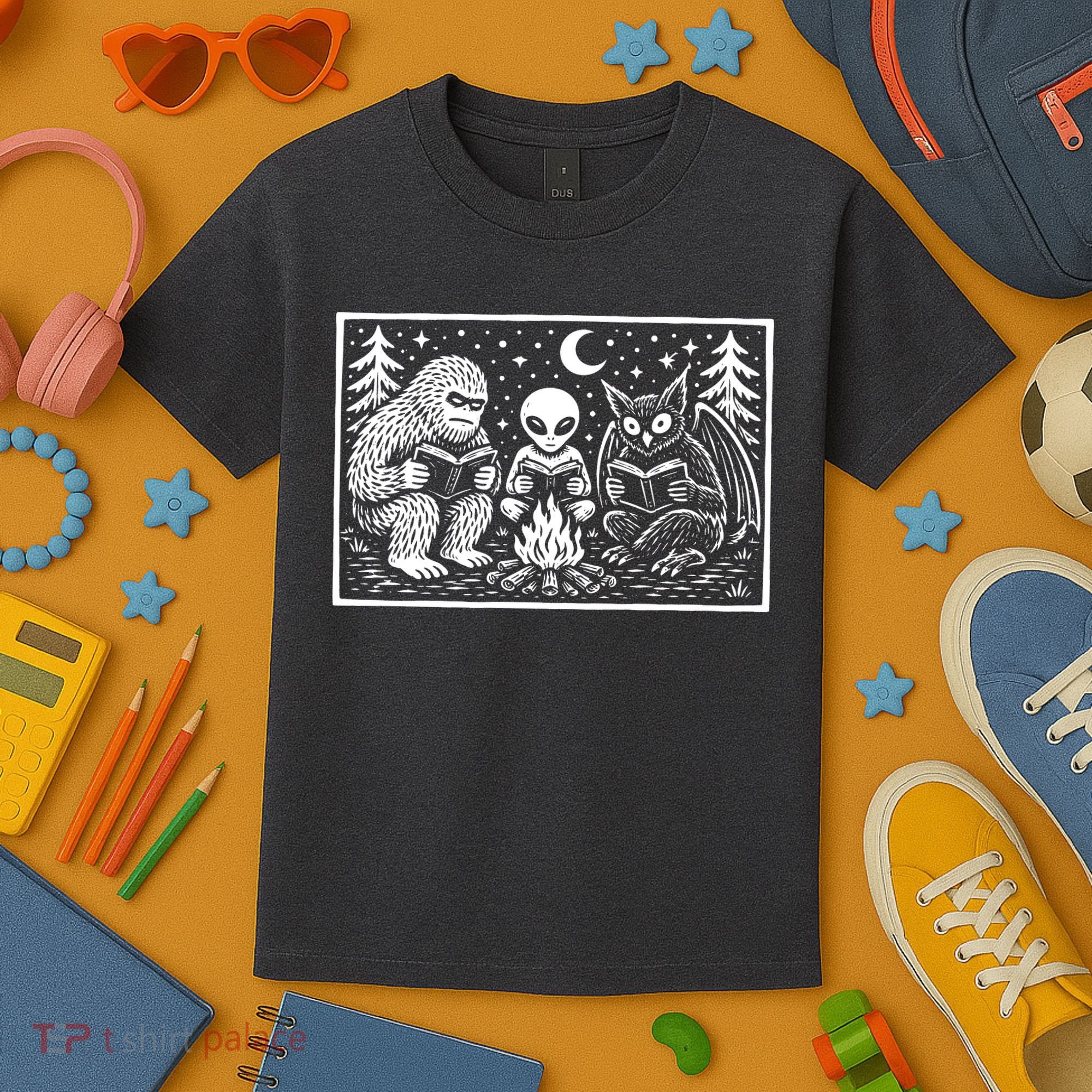 Book Lover Cryptid Club Reader Gift Kids T-Shirt