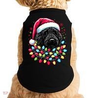 Black Labradoodle Christmas Tree Xmas Lights Doodle Dog Doggie Tank thumb 0