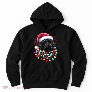 Black Labradoodle Christmas Tree Xmas Lights Doodle Dog Hoodie