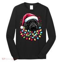 Black Labradoodle Christmas Tree Xmas Lights Doodle Dog Long Sleeve Shirt thumb 0