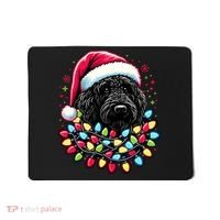 Black Labradoodle Christmas Tree Xmas Lights Doodle Dog Mousepad thumb 0