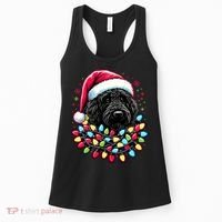 Black Labradoodle Christmas Tree Xmas Lights Doodle Dog Women's Tank Top thumb 0