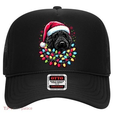 Black Labradoodle Christmas Tree Xmas Lights Doodle Dog Hat
