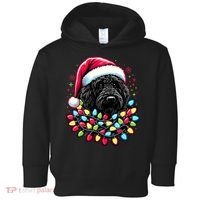 Black Labradoodle Christmas Tree Xmas Lights Doodle Dog Toddler Hoodie thumb 0