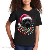 Black Labradoodle Christmas Tree Xmas Lights Doodle Dog Kids T-Shirt thumb 2