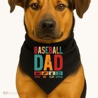 Baseball Lover Dad Drive Pay Slap Repeat Fathers Day Player USA-Made Doggie Bandana thumb 1