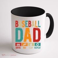 Baseball Lover Dad Drive Pay Slap Repeat Fathers Day Player Coffee Mug thumb 1