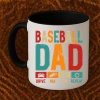 Baseball Lover Dad Drive Pay Slap Repeat Fathers Day Player Coffee Mug thumb 2