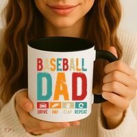 Baseball Lover Dad Drive Pay Slap Repeat Fathers Day Player Coffee Mug thumb 3