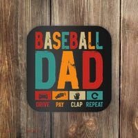 Baseball Lover Dad Drive Pay Slap Repeat Fathers Day Player Coaster thumb 0