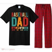 Baseball Lover Dad Drive Pay Slap Repeat Fathers Day Player Pajama Set thumb 0