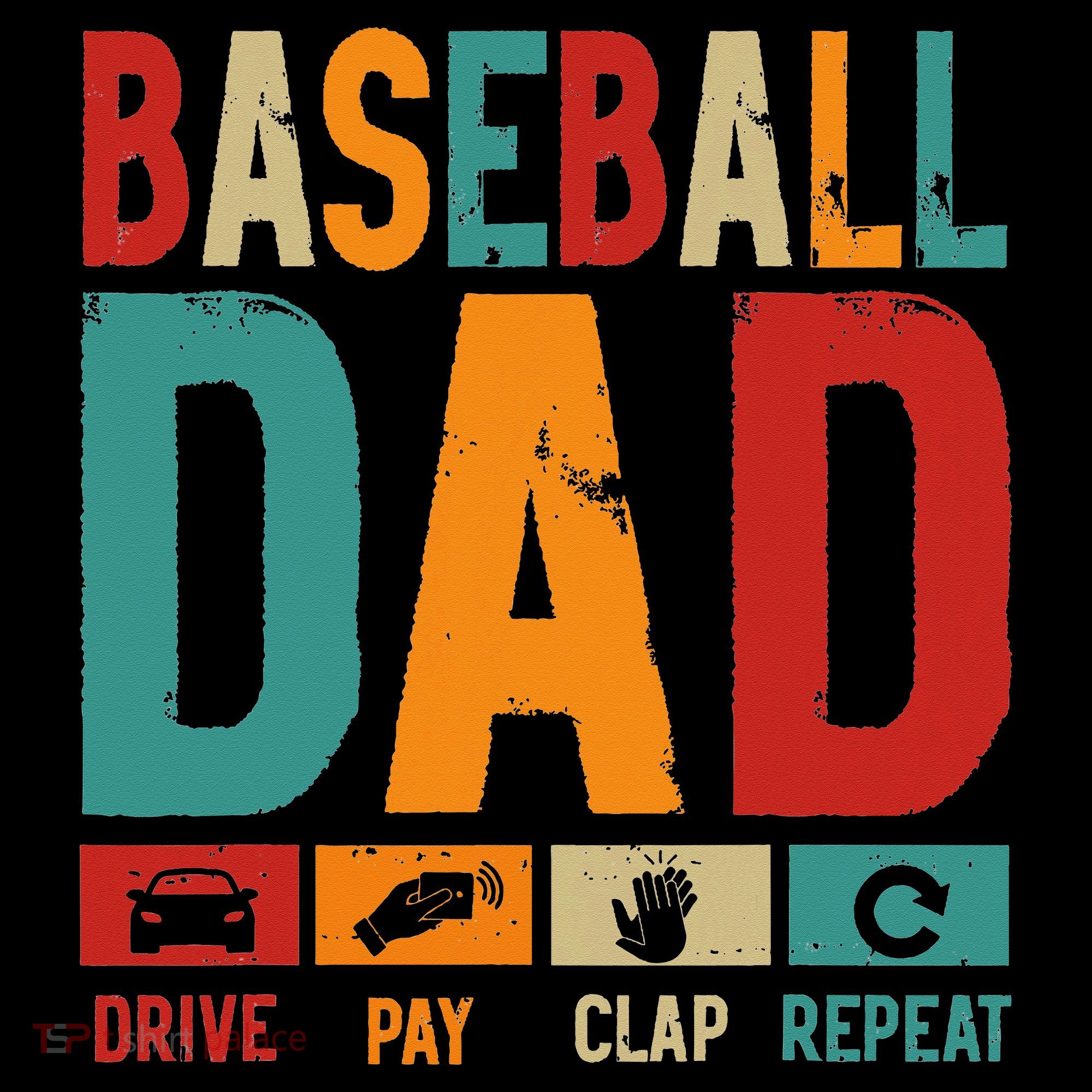 Baseball Lover Dad Drive Pay Slap Repeat Fathers Day Player Pajama Set