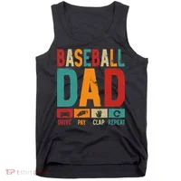 Baseball Lover Dad Drive Pay Slap Repeat Fathers Day Player Tank Top thumb 0