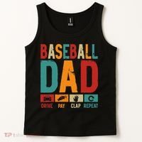 Baseball Lover Dad Drive Pay Slap Repeat Fathers Day Player Tank Top thumb 2