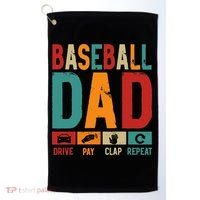 Baseball Lover Dad Drive Pay Slap Repeat Fathers Day Player Golf Towel thumb 0