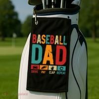 Baseball Lover Dad Drive Pay Slap Repeat Fathers Day Player Golf Towel thumb 2