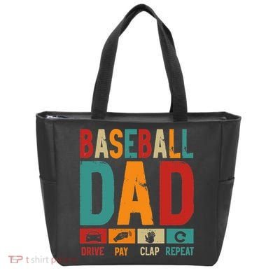Baseball Lover Dad Drive Pay Slap Repeat Fathers Day Player Tote Bag