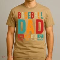 Baseball Lover Dad Drive Pay Slap Repeat Fathers Day Player T-Shirt thumb 3