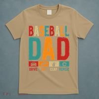 Baseball Lover Dad Drive Pay Slap Repeat Fathers Day Player T-Shirt thumb 5