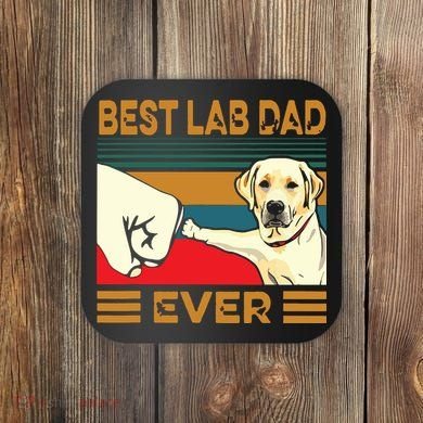 Best Lab Dad Ever Retro Vintage Coaster