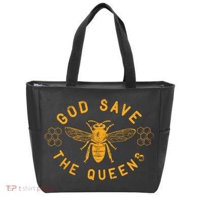Bee Lovers Design God Save The Queen Funny Gift Tote Bag