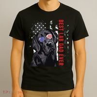 Best Lab Dad Ever Labrador Dog American Flag Fathers Day T-Shirt thumb 3