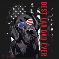 Best Lab Dad Ever Labrador Dog American Flag Fathers Day T-Shirt thumb 7