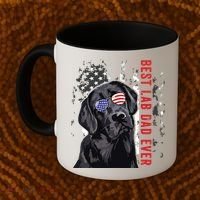 Best Lab Dad Ever Labrador Dog American Flag Fathers Day Coffee Mug thumb 2