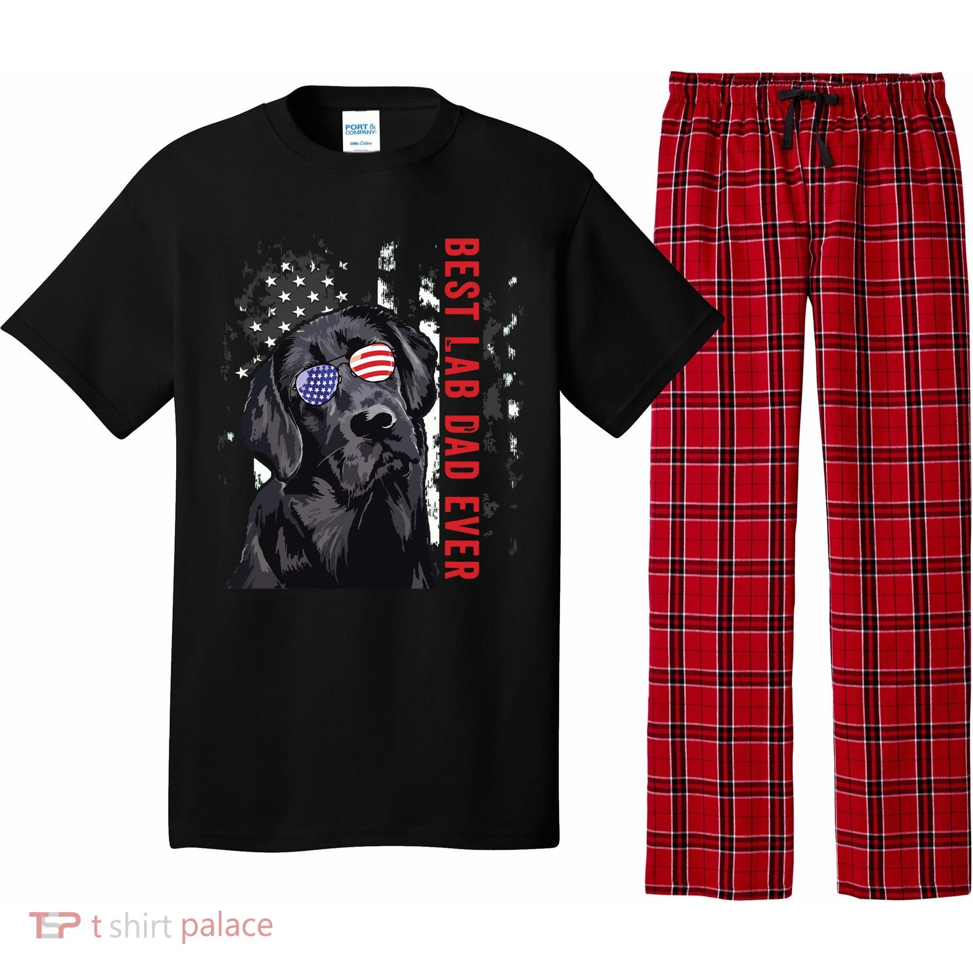 Best Lab Dad Ever Labrador Dog American Flag Fathers Day Pajama Set