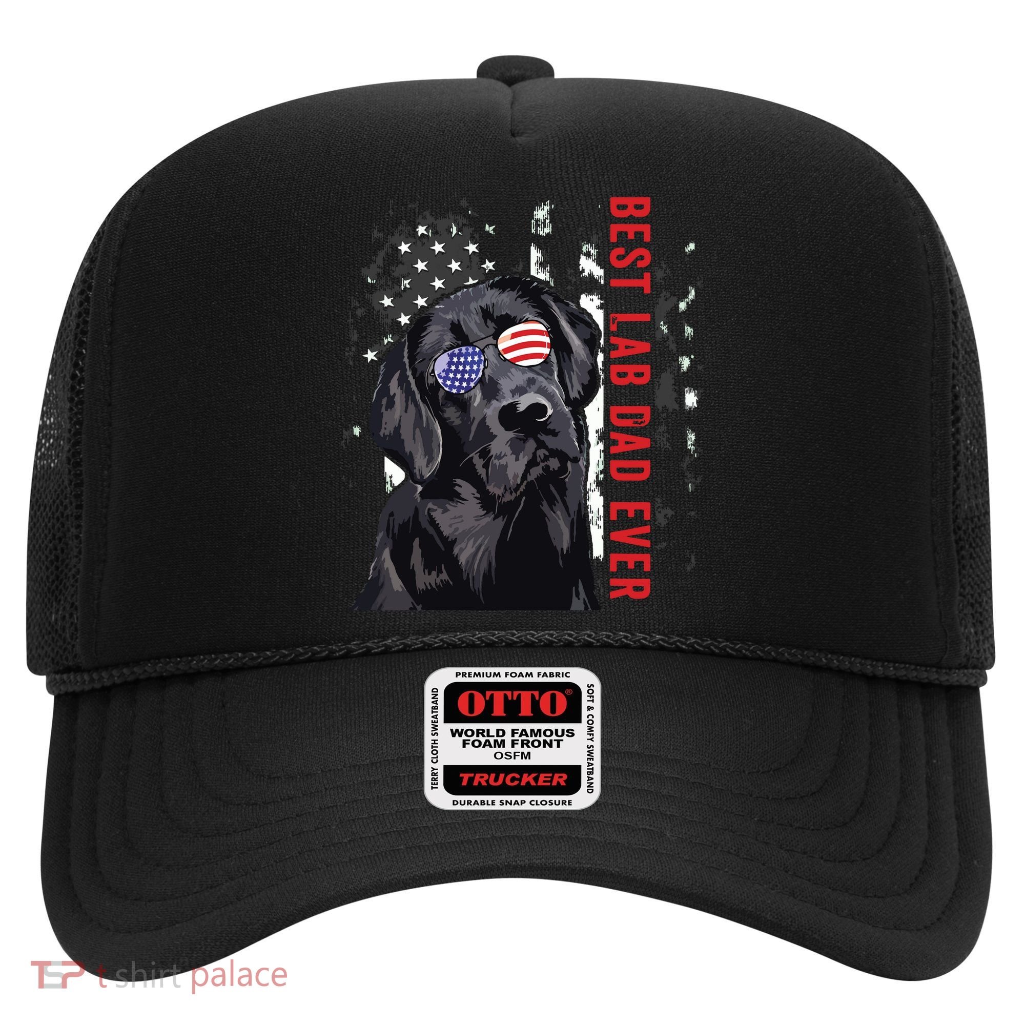 Best Lab Dad Ever Labrador Dog American Flag Fathers Day Hat