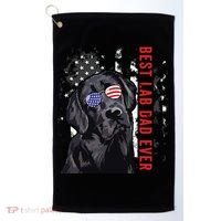 Best Lab Dad Ever Labrador Dog American Flag Fathers Day Golf Towel thumb 0