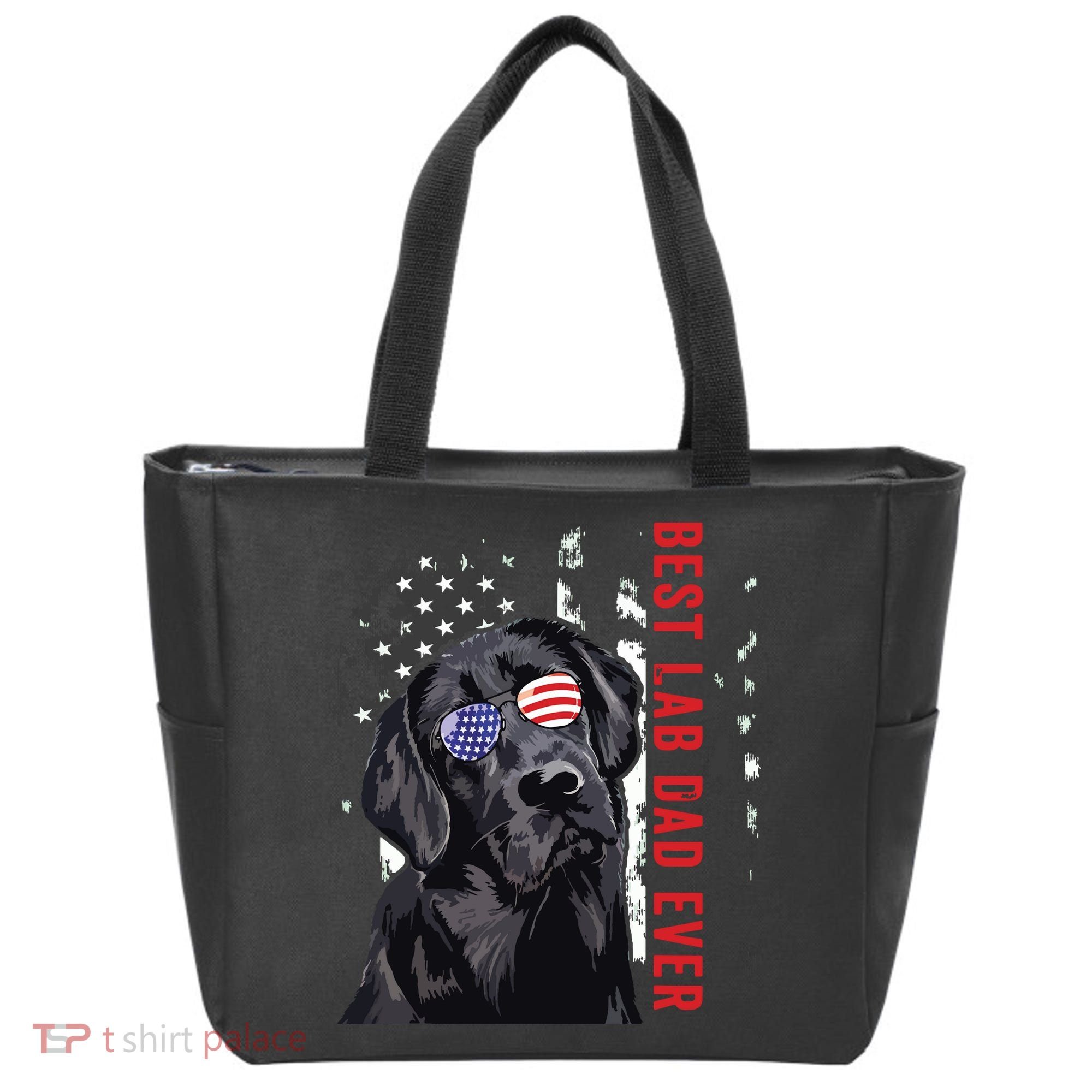 Best Lab Dad Ever Labrador Dog American Flag Fathers Day Tote Bag