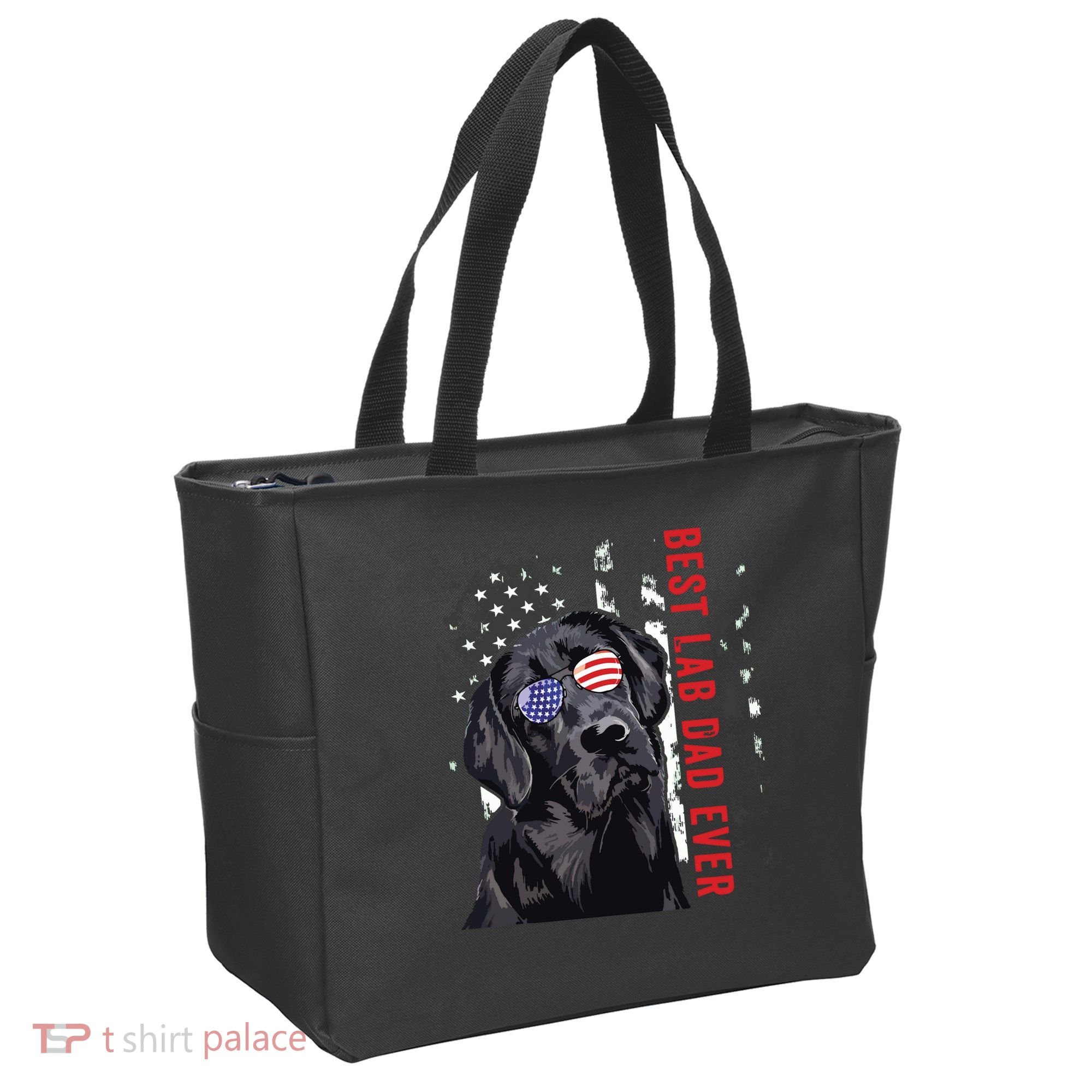 Best Lab Dad Ever Labrador Dog American Flag Fathers Day Tote Bag